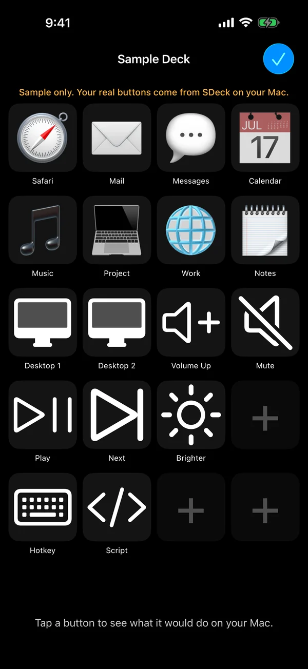 Sample deck preview in SDeck